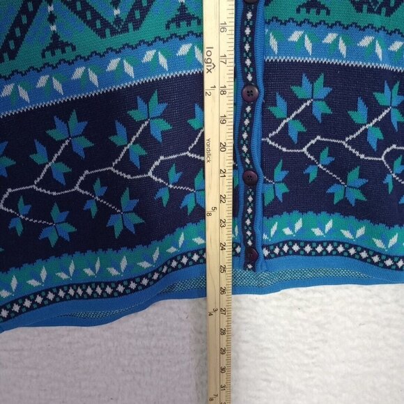 Vintage First Issue Womens L Button Up Sweater Cardigan Aztec Southwest Cotton - Picture 4 of 16